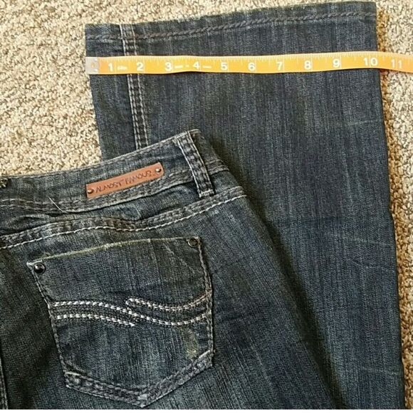 Almost Famous Black Flare Wide Leg Jeans Size 9 - Picture 5 of 10